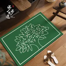 Novo estilo chinês árvore tapete do banheiro Diatom lama absorvente tapete toalete antiderrapante pé porta do banheiro t