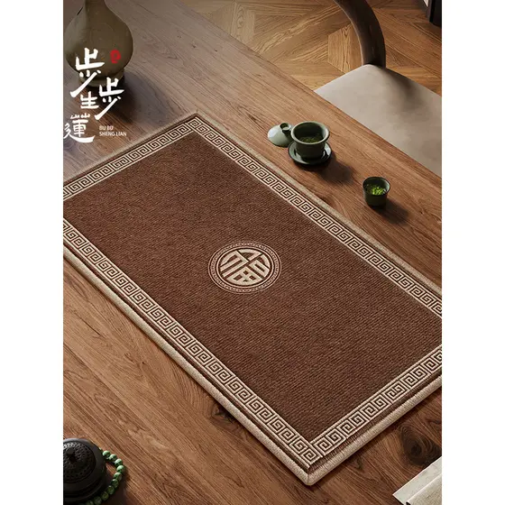 Novo estilo chinês grupo Fu grão couro à prova dwaterproof água mesa de chá luz luxo High-End escritório isolamento térm