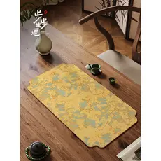 Novo estilo chinês azul couro à prova dwaterproof água tapete de chá luz luxo High-End escritório isolamento térmico con
