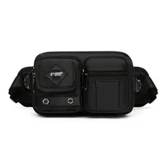 Bolsa de cintura masculina com vários bolsos, grande capacidade, tecido Oxford, à prova d'água, resistente ao desgaste,