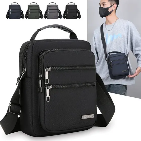 Bolsa de ombro pequena masculina de negócios Casual bolsa de ombro mensageiro masculina Tablet bolsa de ombro Vert