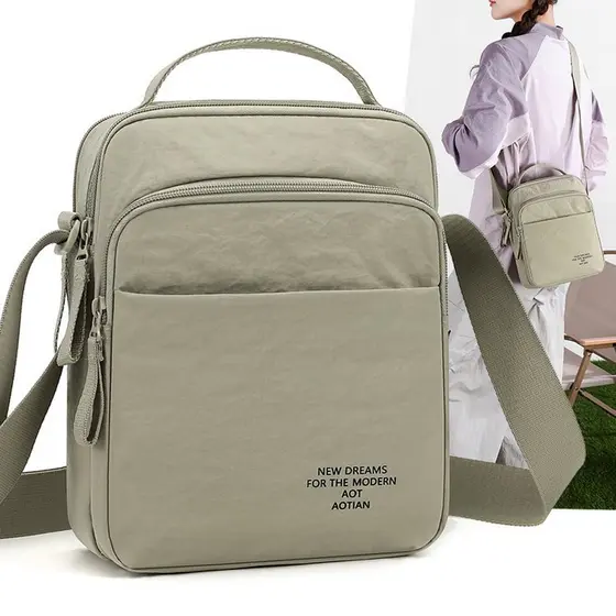 Bolsa mensageiro Casual de grande capacidade masculina multicamadas bolsa de ombro bolsa mensageiro mochila de moda de v