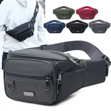 Nova bolsa de cintura unissex de grande capacidade, multicamadas, à prova d'água, tecido Oxford, caixa registradora, car
