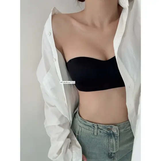 Sutiã sem alças, produtos de qualidade, simples, atmosférico, bom formato de peito, verão, tubo invisível, roupa íntima,