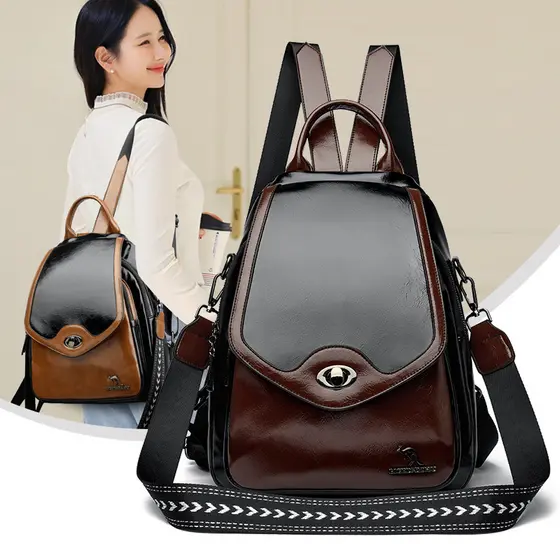 Senhoras couro macio luz luxo mochila 2024 novo estilo mochila de viagem moda All-Match Casual grande capacidade outono