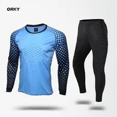 Wokai: Roupas de goleiro de uniforme de portão de dragão de futebol com almofada protetora Uniforme de goleiro Número im