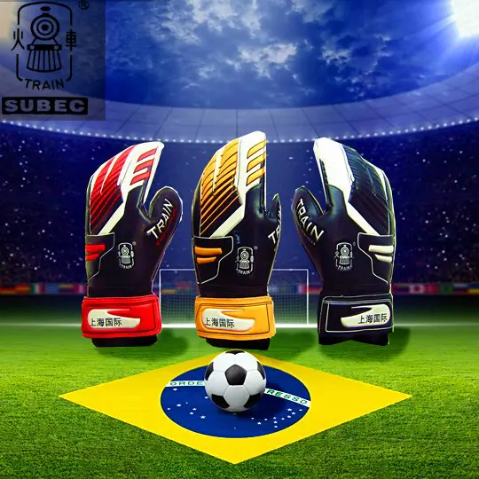 Luvas genuínas de goleiro de futebol locomotiva, luvas de futebol profissional espessadas para goleiro de futebol esport