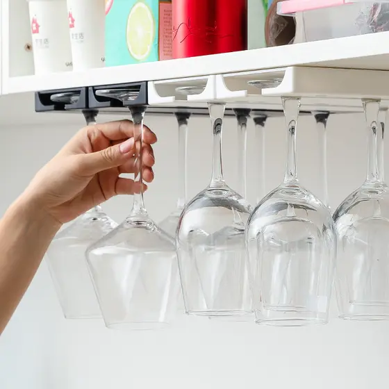 Sala de estar cozinha sem perfuração taça expositor barra copo de vinho pendurado rack doméstico copo de vinho de cabeça