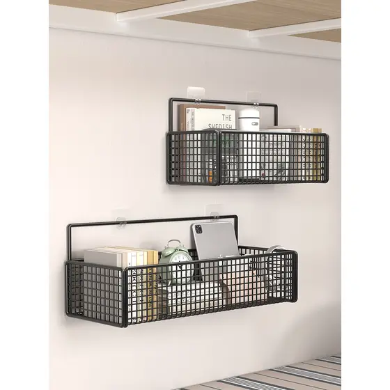 Dormitório parede pendurado rack de cabeceira parede pendurado cesta cama caixa de armazenamento pendurado cesta de arma