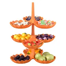 Luz de luxo Multi-camada prato frutas sala estar mesa café casa placa doces exibição lanche prato frutas ornamento