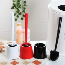 Capa de assento de cabelo macio escova de vaso sanitário criativo conjunto de vaso sanitário plástico alça longa escova