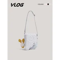 VLOG bonito asas bolinhas saco do telefone móvel coreano menina viagem compras ombro saco do mensageiro feminino leve pe