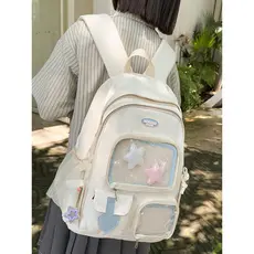 Transparente transparente mochila júnior meninas do ensino médio alto valor barra Chirp saco do bebê mochila de grande c