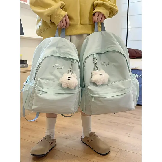 Cor sólida mochila feminina estudantes universitários leve simples mochila de viagem meninas estudo viagem ao ar livre e