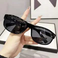 Óculos de sol pretos de armação grande feminino High-End sentido Anti-ultravioleta Retro óculos de sol rosto grande mais