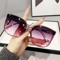Óculos de sol pretos de armação grande feminino High-End sentido Anti-ultravioleta Retro óculos de sol rosto grande mais