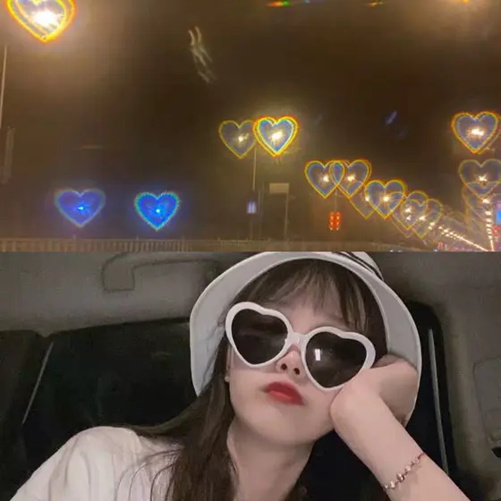 Tik Tok Mesmo Estilo u Japonês Amor Óculos Influenciador Relógio Luzes Torne-se Pêssego Coração Efeitos Especiais Óculos