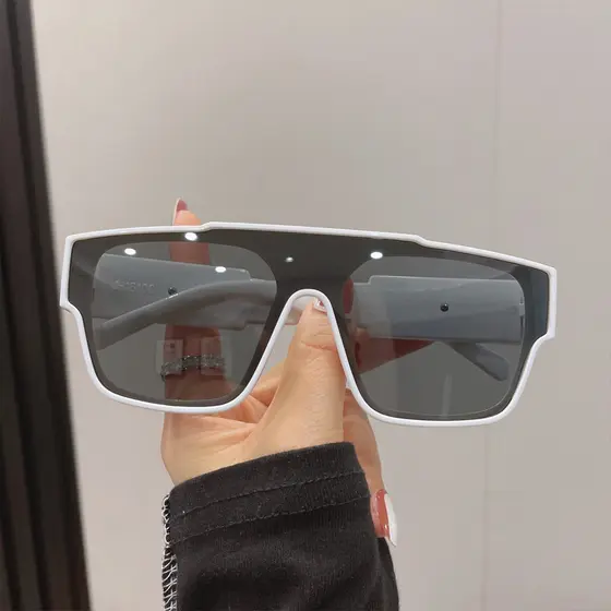 Óculos feminino versão coreana na moda óculos de sol rosto redondo Anti-ultravioleta forte luz grande rosto longo gm mar