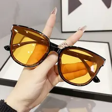 Óculos de sol pretos de armação grande feminino High-End sentido Anti-ultravioleta Retro óculos de sol rosto grande S