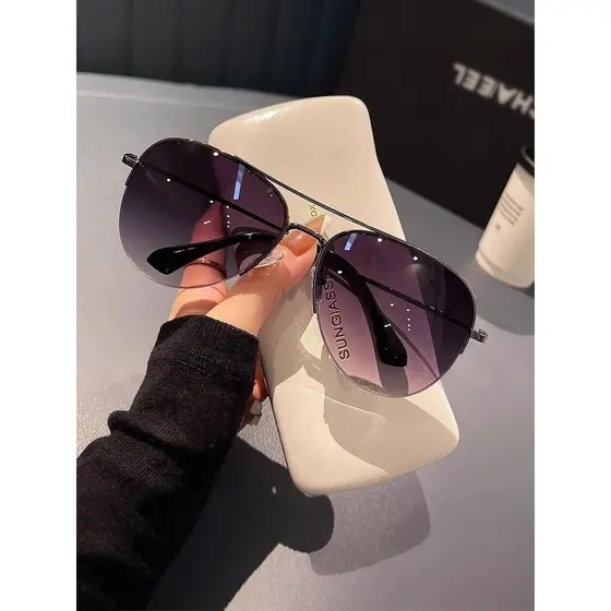 Óculos de sol piloto da moda de meia armação masculino 2025 novo estilo óculos de sapo Anti-ultravioleta óculos de sol d