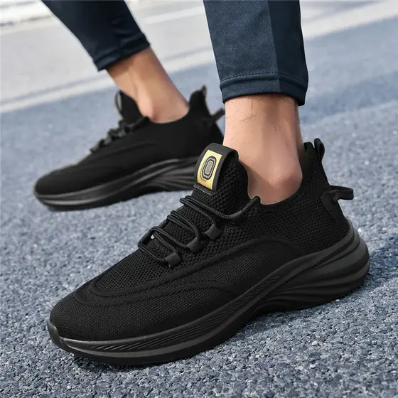 Beimeng sapatos masculinos primavera única malha respirável sapatos esportivos estudante plana sola macia tênis de corri