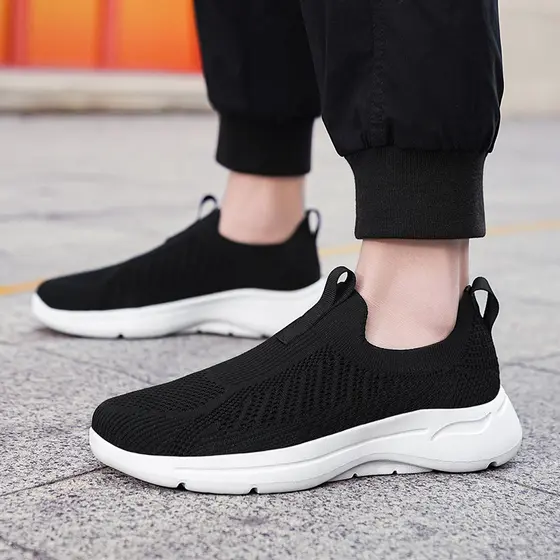Beimeng sapatos masculinos malha respirável desodorante leve Casual tênis de corrida masculino pé-absorvente preguiçoso