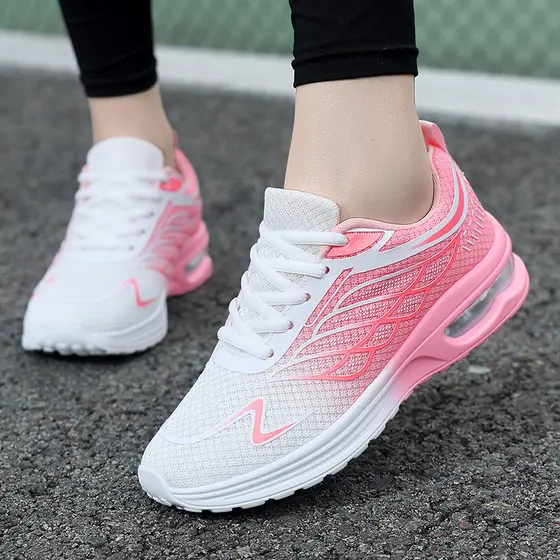 Beaimeng outono sapatos femininos estilo fino sapatos esportivos malha respirável tênis de corrida de sola grossa almofa