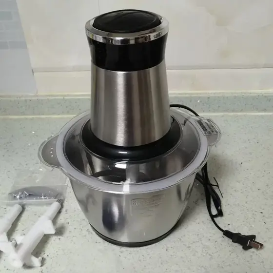 Moedor de carne doméstico bolinho recheio de aço inoxidável elétrico multifuncional máquina de cozinhar bater carne alho