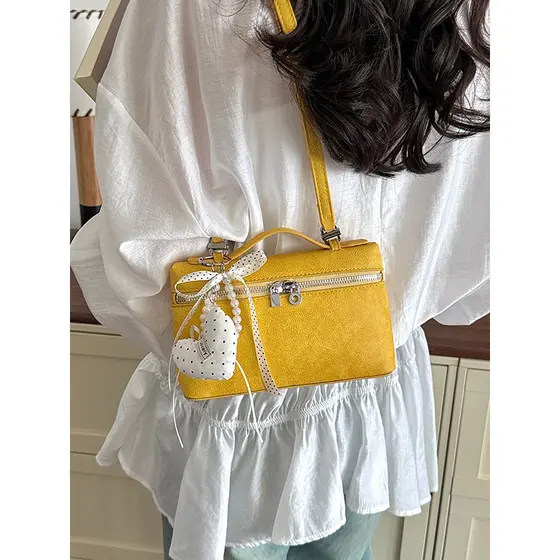 Caixa caixa saco moda pequeno quadrado saco feminino 2026 novo estilo saco do mensageiro bolsa de ombro pequeno Cas