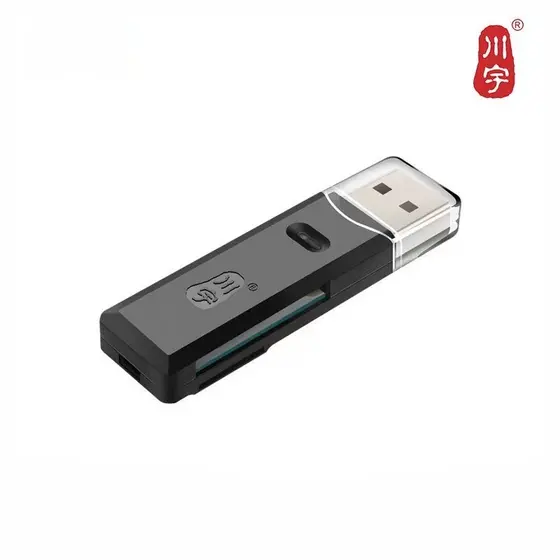 Chuanyu C296 Leitor de cartão USB2.0 2 em 1 Suporte para cartão TF para celular/câmera Cartão SD com suporte para cartão