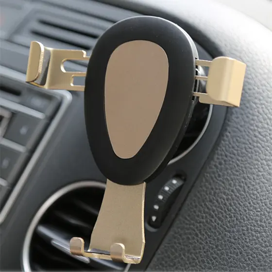 Novo estilo gota de chuva saída de ar suporte de gravidade do carro Material de liga de alumínio operação com uma mão po