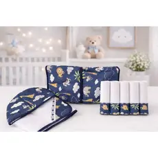 KIT BEBÊ COMPLETO – TOALHA COM CAPUZ + TROCADOR + TOALHINHAS