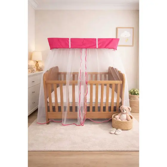 Mosquiteiro berço bandô bebê com tule proteção anti  insetos decorativo enxoval tamanho universal