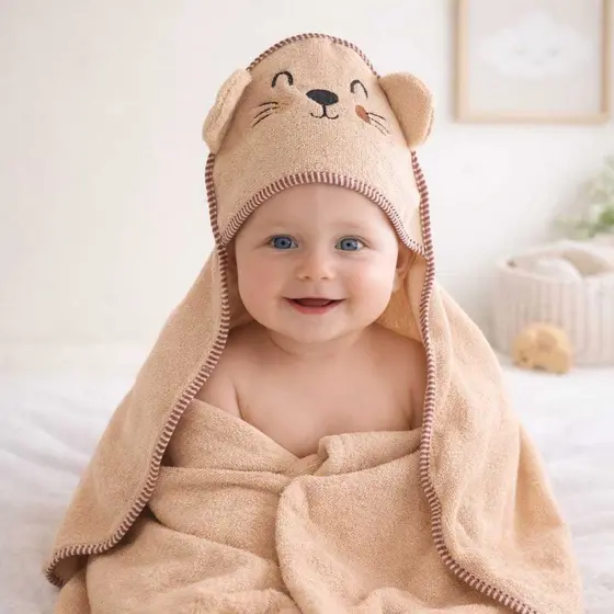Toalha de Banho Bebê com Capuz Ursinho Super Macia Soft Antialérgica Enxoval Bebê