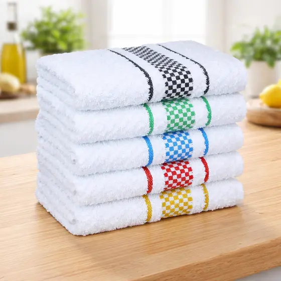 Kit 5 Panos de Prato 100% Algodão 45x70 Atoalhado Grosso Copa Premium Jacquard