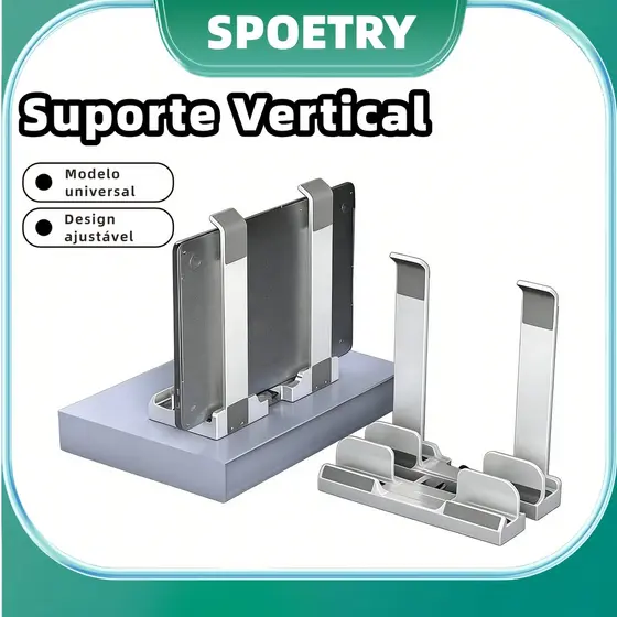 Suporte De Mesa Aluminio Vertical Três Ajustável Para Notebook Tablte ergonômico antiderrapante Leve e portátil