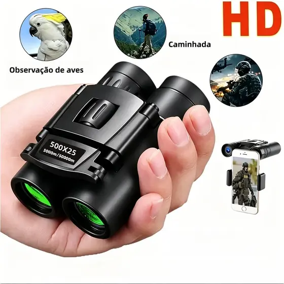 Binóculos Portáteis HD Zoom 500X25/80X100 Telescópio Poderoso Dobrável Com Visão De Longa Distância Para Caça Ao Ar Livr