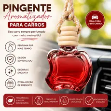 Pingente Aromatizador Cheirinho para Carro Maçã Vidro Perfume Decorativo Aromatizante