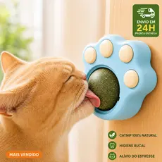 Brinquedo Patinho Catnip para Gato, Bola Natural Lambe-Lambe Higiene Bucal, Alivia Estresse, Adesivo 3M Fácil Fixar