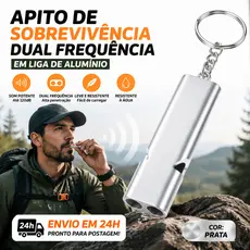 Apito de Sobrevivência ao Ar Livre 120dB Alta Frequência Impermeável Compacto com Chaveiro para Camping Trilha Emergênci