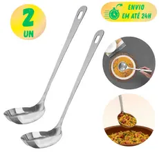 Kit Mini Concha De Aço Inox 16,8Cm Para Servir Molhos Caldos E Pequenas Porçoes Para Cozinha E Restaurantes