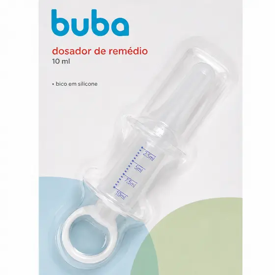 Dosador de Remédio para Bebê Buba 10ml Bico em Silicone Menino Menina Recém Nascido