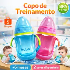 Copo de Treinamento Buba 250ml Copo de Transição com Alça Removível Bico de Silicone