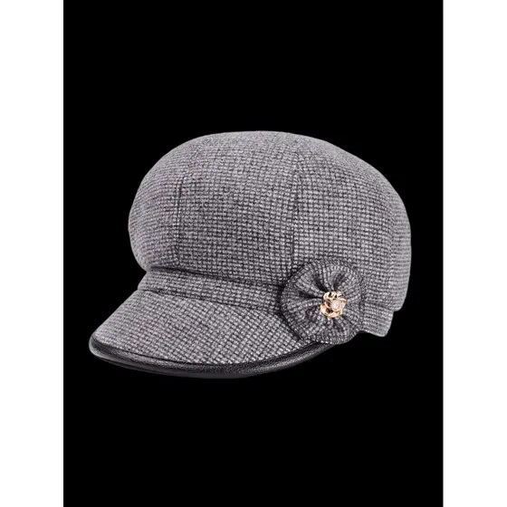 Chapéu para idosos de meia-idade, chapéu octogonal feminino, boina grossa, chapéu Casual para idosos, chapéu para mãe, p
