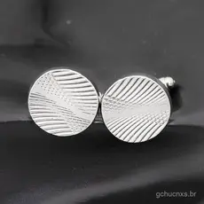 Novo Padrão Espiral Circular Clássico Versátil Abotoaduras Masculinas Local De Trabalho Manga De Casamento Studs