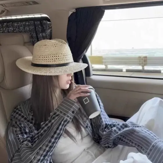 Estilo de dinheiro antigo novo estilo Retro estilo britânico chapéu de palha feminino verão viagem beira-mar férias chap