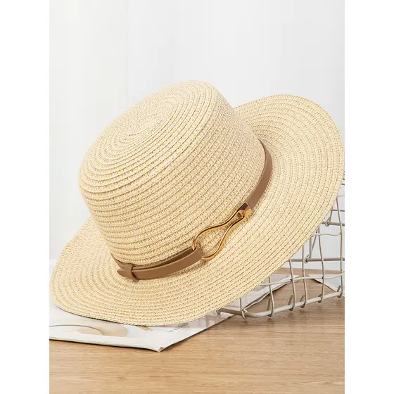 Chapéu de palha à beira-mar feminino novo estilo influenciador protetor solar chapéu de sol viagem praia chapéu de sol c