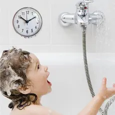 Mini ventosa relógio de parede banheiro Anti-nevoeiro à prova dwaterproof água relógio de cozinha pequeno relógio de qua