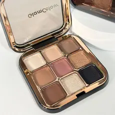 Glamcolor paleta de sombras de nove cores, cor mágica, uma paleta multiuso, perolado, fosco, pó não voador, cor terra