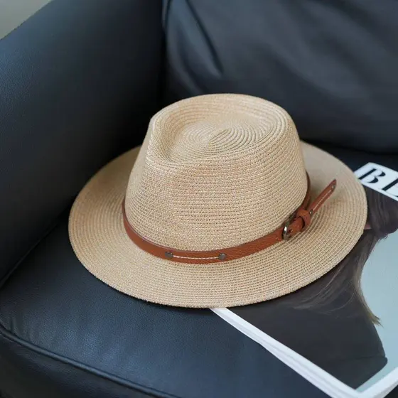 Chapéu de palha panamá leve, tecido à mão, feminino, verão, viagem, guarda-sol, protetor solar, chapéu Jazz, masculino